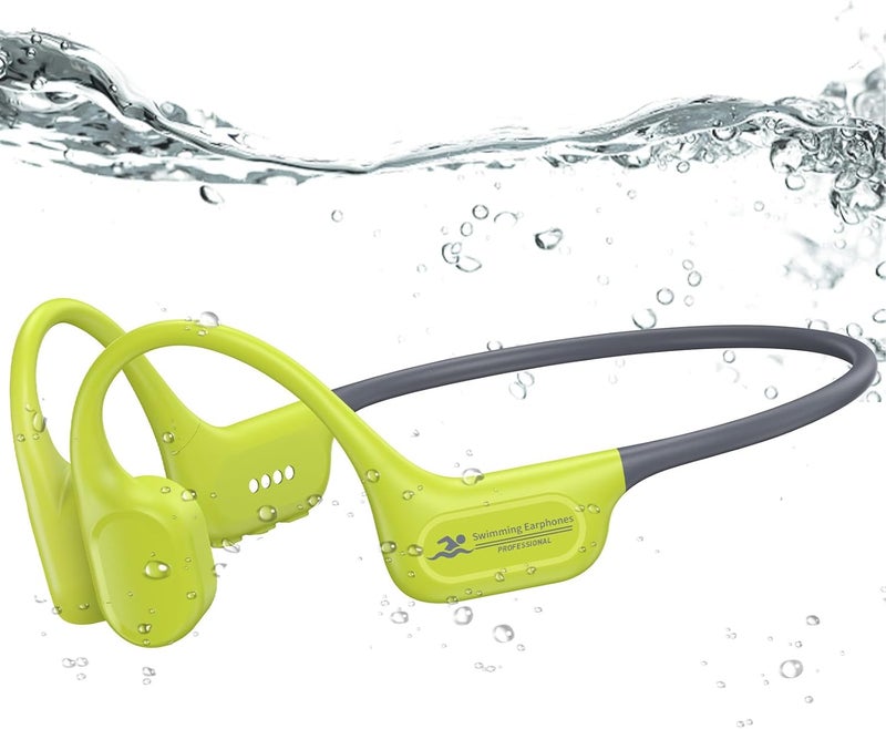 Hostena Swimming Headphones IP68 Waterproof, Open Ear Bone Conduction Underwater Headphones Bluetooth 5.4& MP3 with 32GB Memory Card, Soft/Skin/Lightweight Sound Swim Earbuds-SurfAudio(Green) - Image 1
